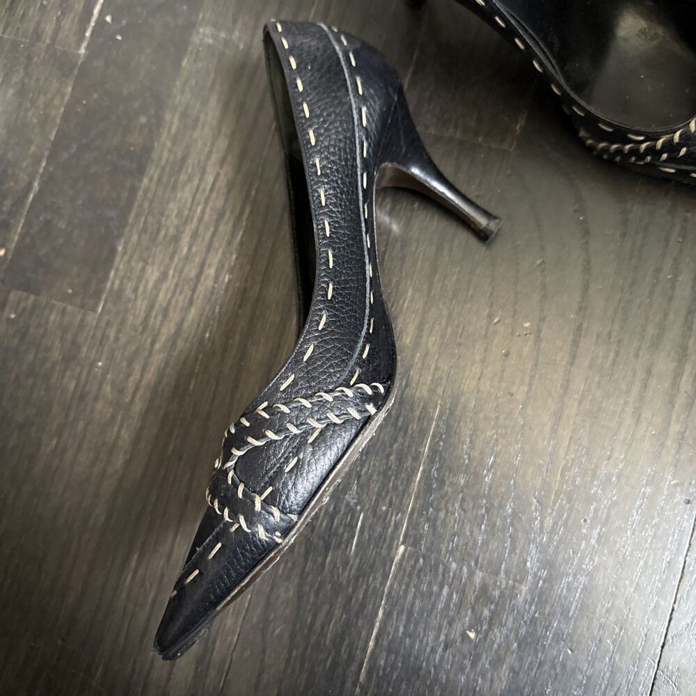 Fendi Zucca Heels FF Logo Slip On Pointed Toe Stilettos Pumps Women's 36.5 - Picture 11 of 12